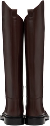 Jil Sander Burgundy Riding Tall Boots