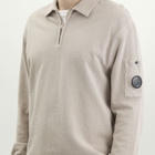 C.P. Company Men's Malfile Fleece Quarter Zip Collared Sweatshirt in Dove