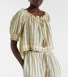 Ulla Johnson Paros striped cropped cotton top