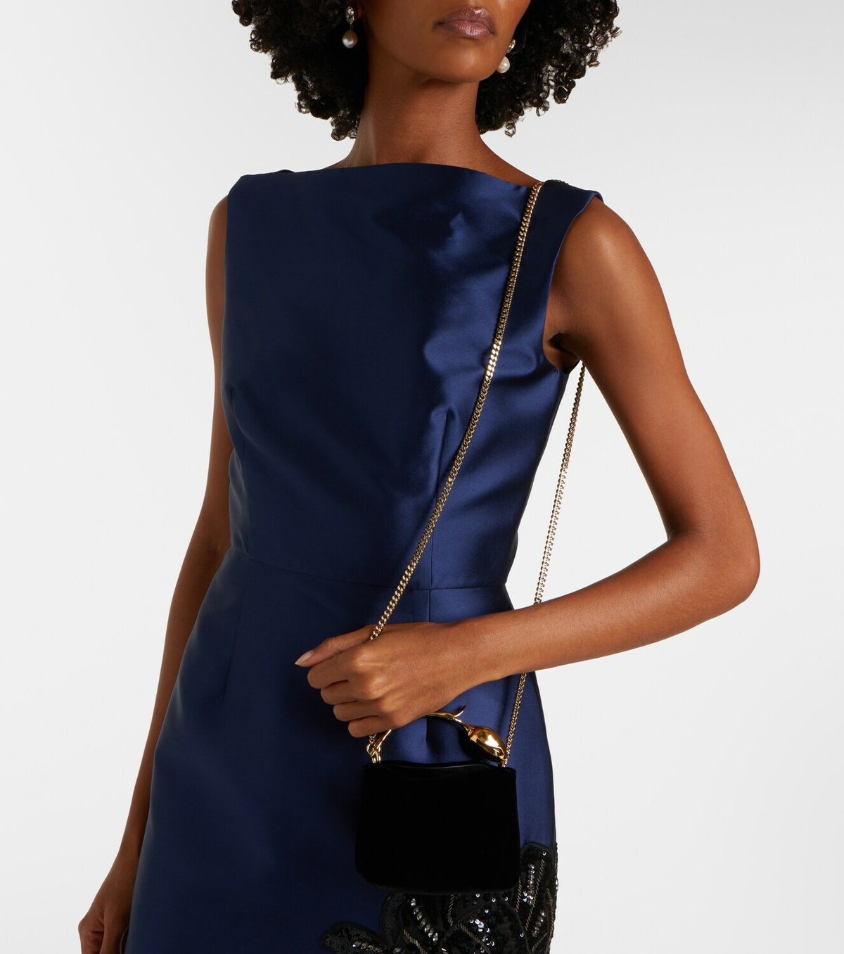 Erdem Bloom Micro velvet top-handle bag