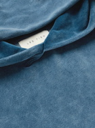 Les Tien - Garment-Dyed Cotton-Blend Velour Hoodie - Blue