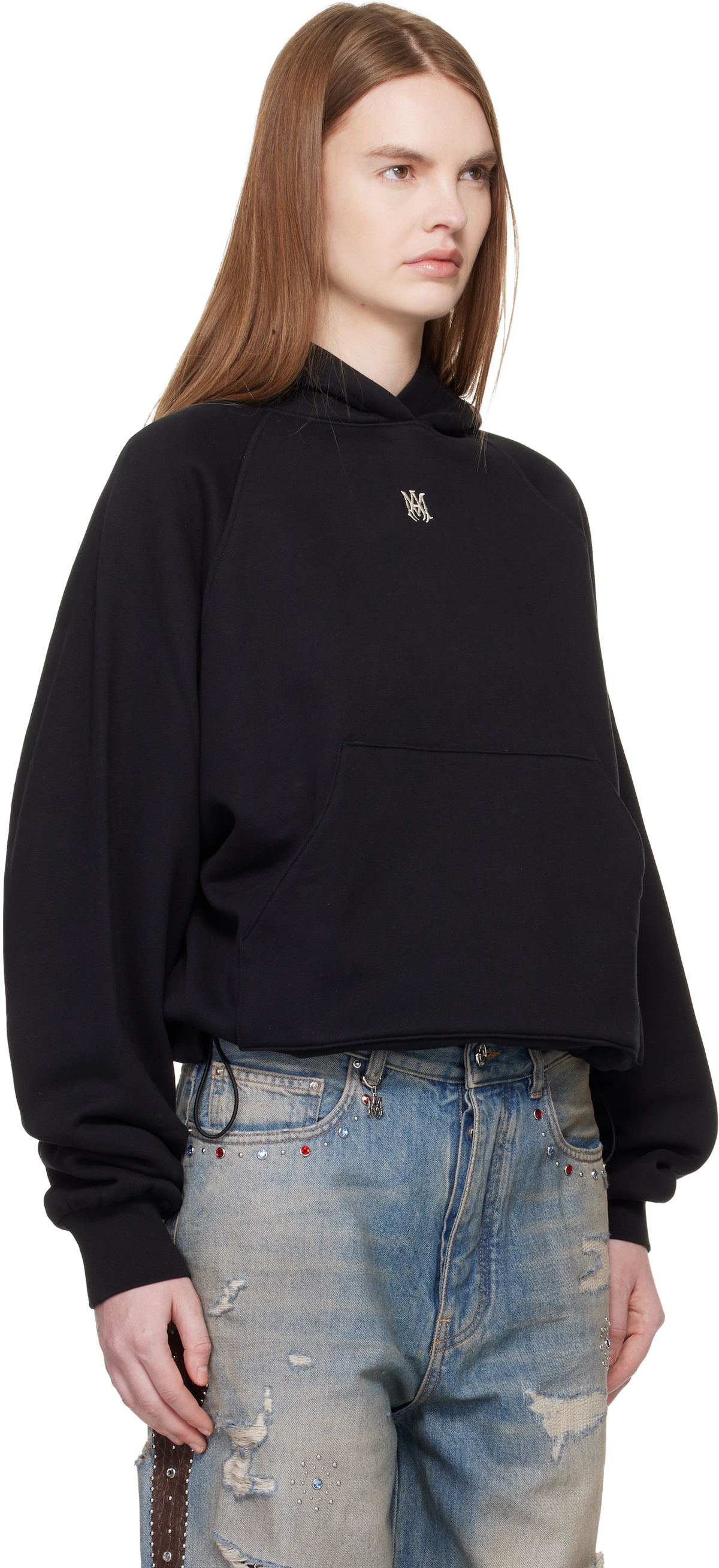 AMIRI Black MA Drop Shoulder Hoodie