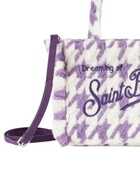 MC2 Saint Barth Wooly Colette Fringed Handbag With Pied De Poule Pattern
