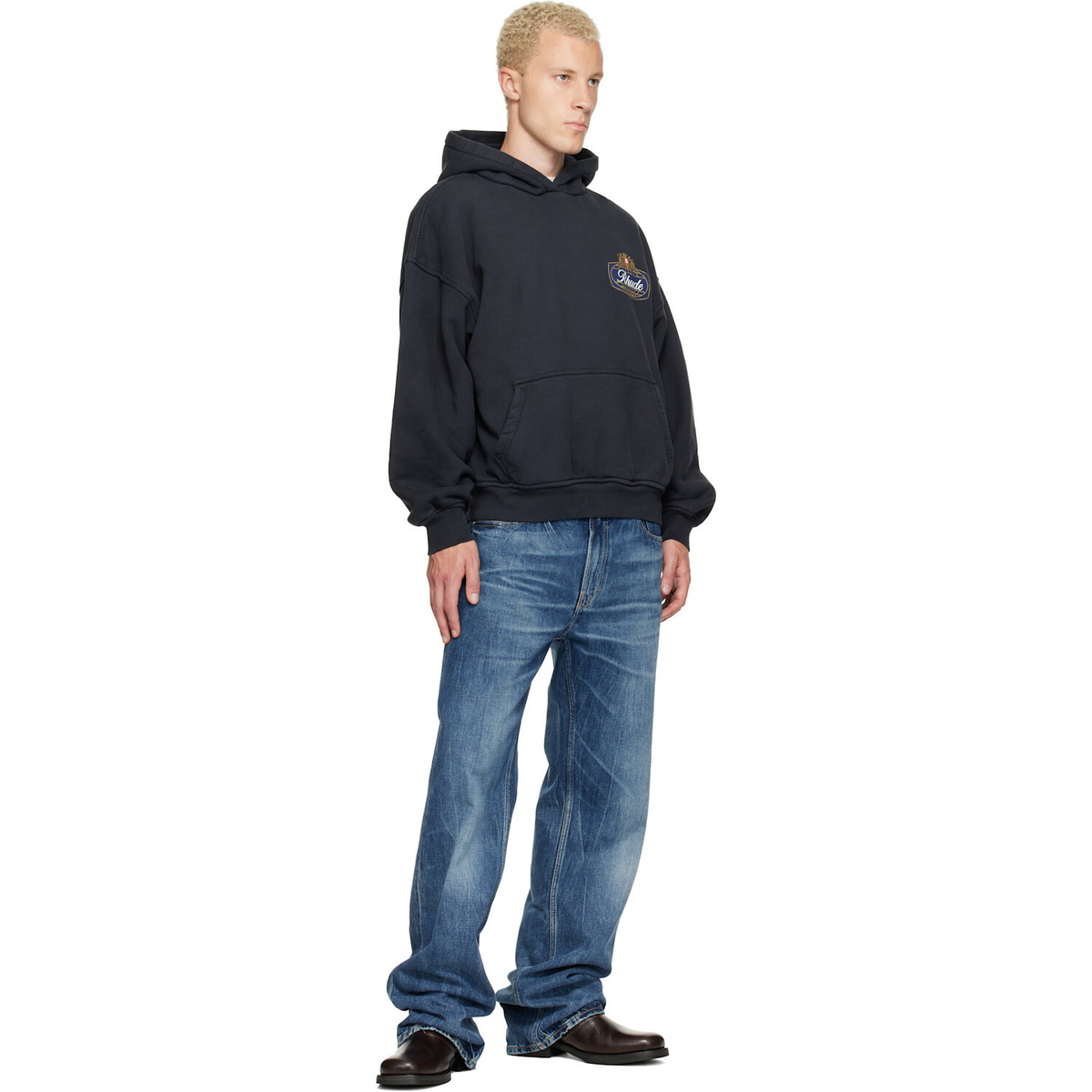 Rhude Black Safari Crest Hoodie