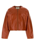 Entire Studios Orange Leather Jacket