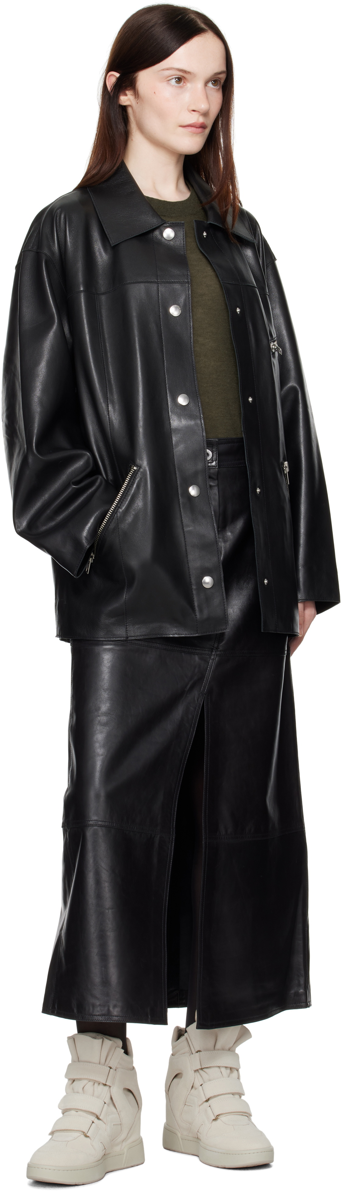 Stand Studio Black Elisia Leather Jacket