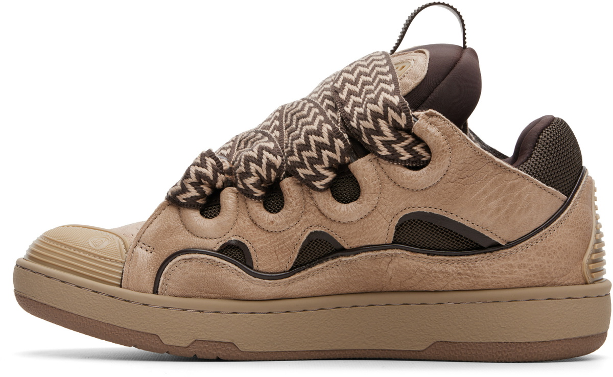 Lanvin Beige Curb Dino-Effect Leather Sneakers