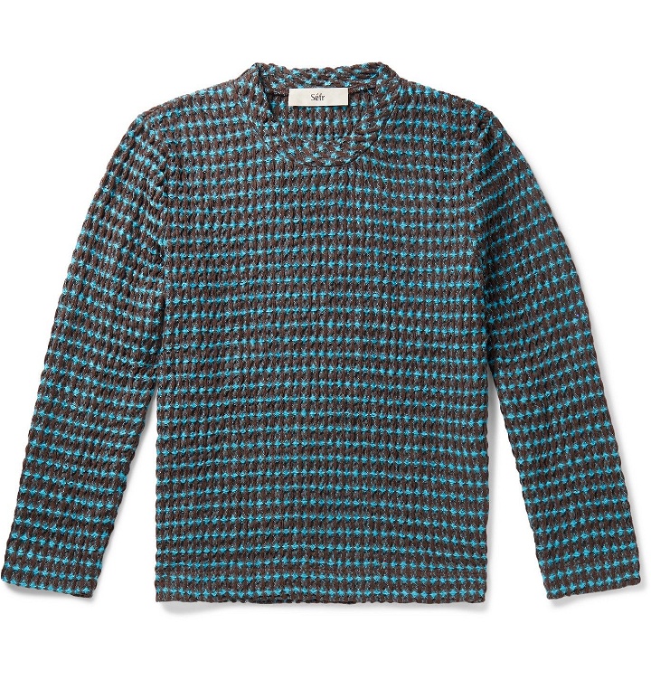 Photo: Séfr - Leath Ribbed Cotton and Linen-Blend Sweater - Multi