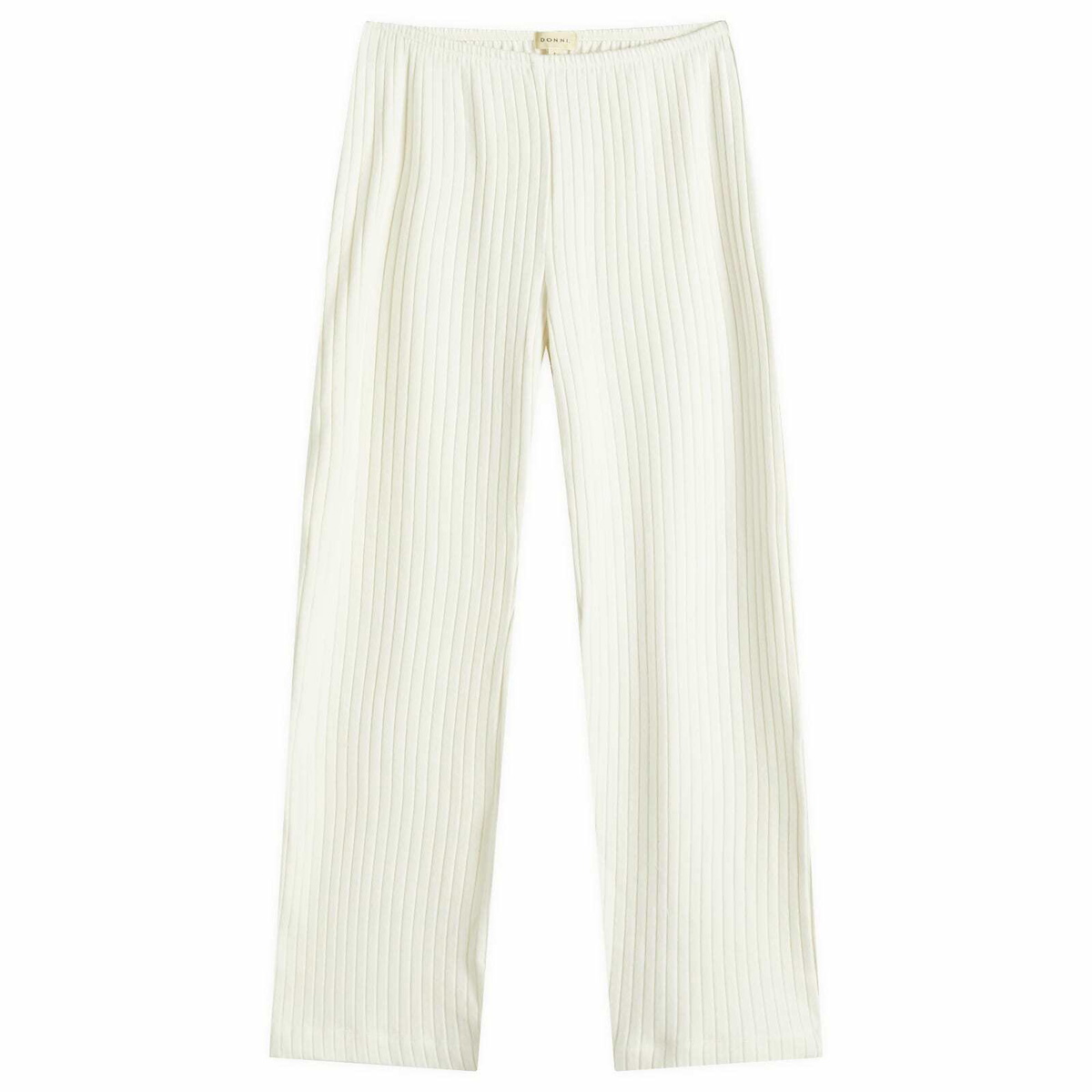 DONNI. Women's Sweater Rib Simple Pants in Creme