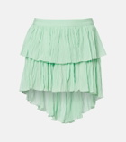 Blumarine Plissé tiered georgette miniskirt