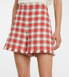 Oscar de la Renta Checked wool-blend shorts