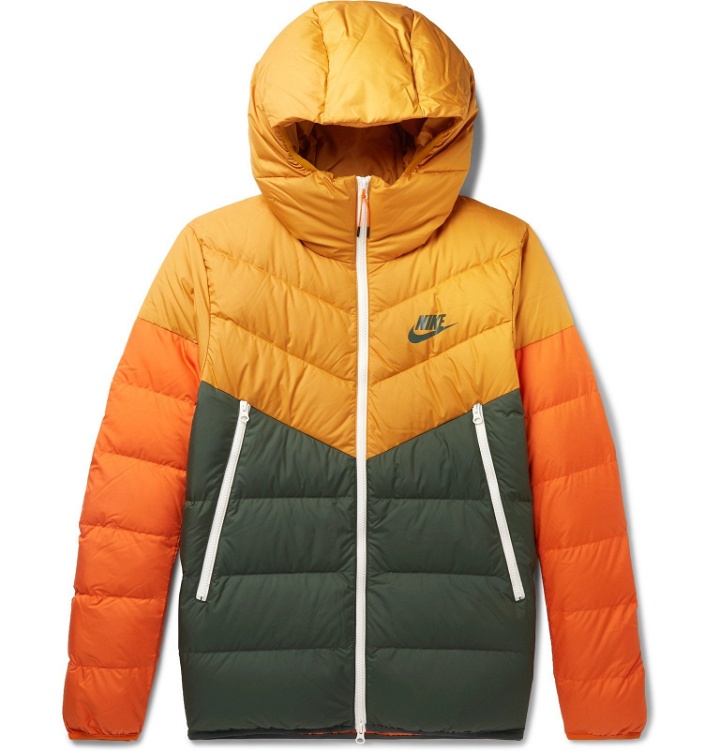 Photo: Nike - Windrunner Colour-Block Quilted Shell Hooded Jacket - Yellow
