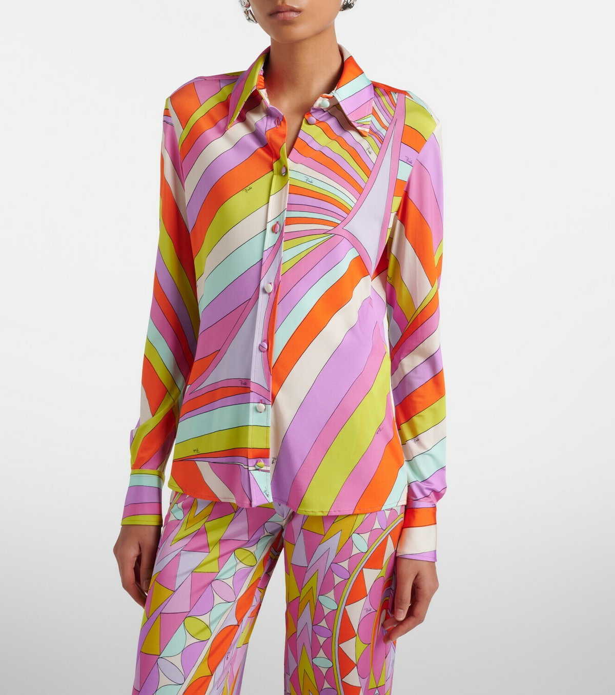 Pucci Iride satin jersey shirt