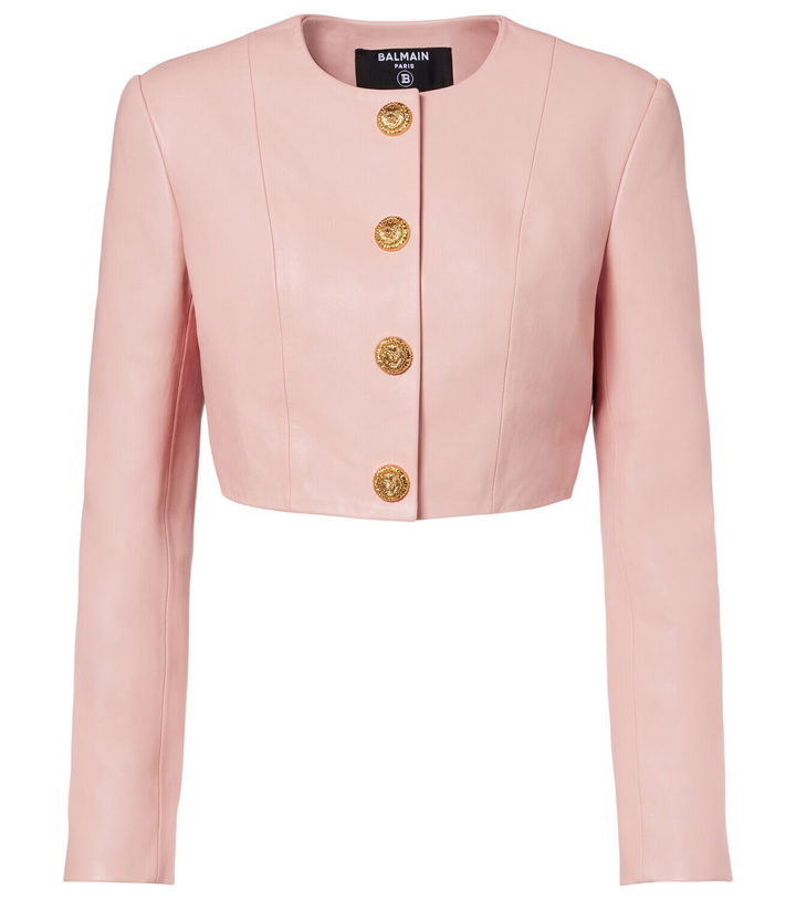 Photo: Balmain Cropped leather jacket