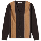Wood Wood Men's Mario Striped Cardigan in Taupe