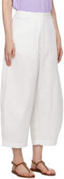 Cordera White Tubular Curved Trousers