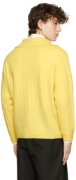 AURALEE Yellow Wide Rib Cardigan