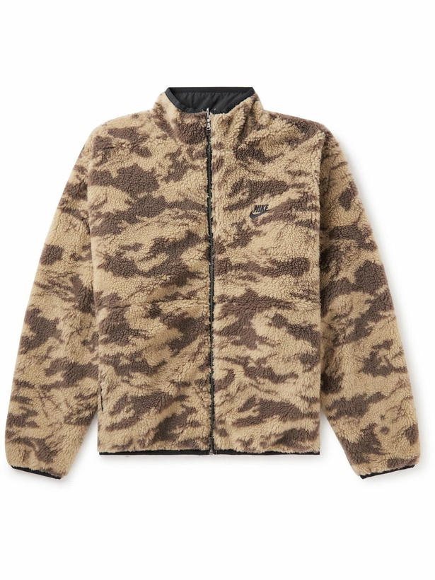 Photo: Nike - Reversible Camouflage-Print Fleece and Shell Jacket - Brown