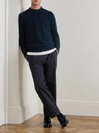 Barena - Tapered Cropped Pleated Stretch-Cotton Twill Trousers - Blue