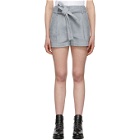 3.1 Phillip Lim Blue Denim Belted High-Waist Shorts
