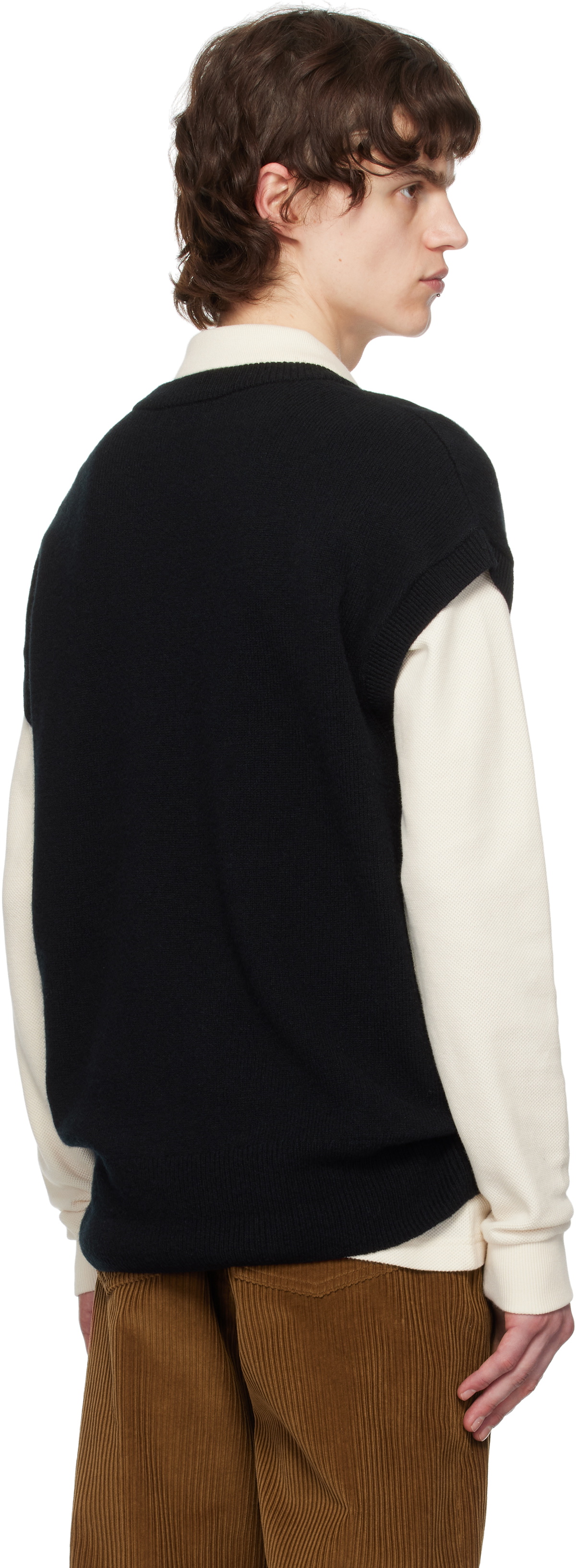 Fred Perry Black Lambswool Vest
