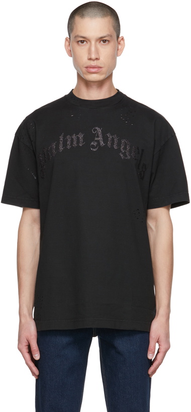 Photo: Palm Angels Black Glittered Classic T-Shirt