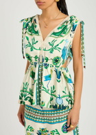 Lug Von Siga Victoria Printed Linen Blouse Green