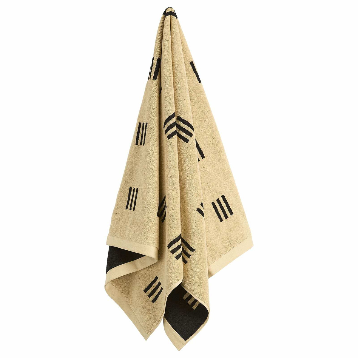 Baina Claremont Bath Towel in Sand/Noir 