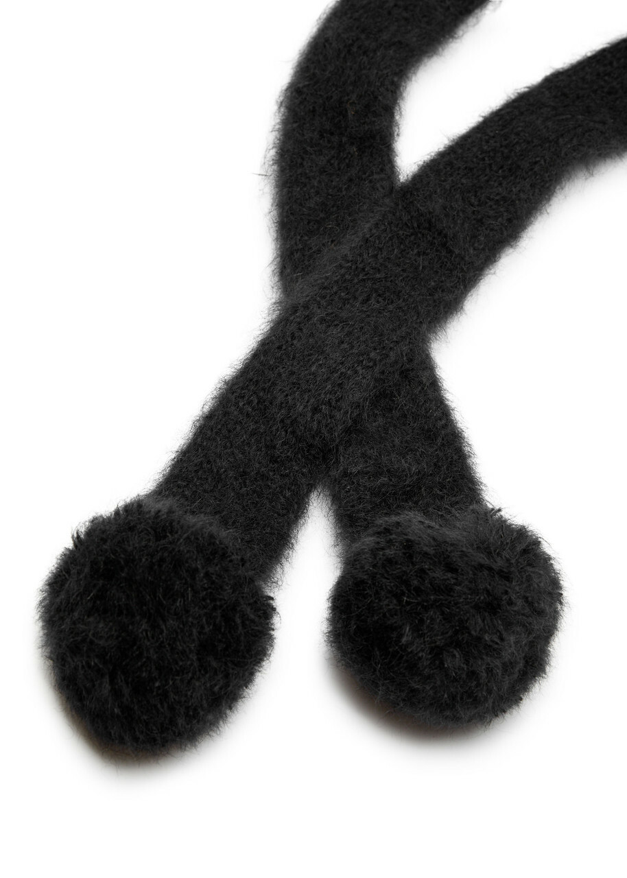 Acne Studios Pom-pom Brushed Mohair-blend Hood - Black - One Size