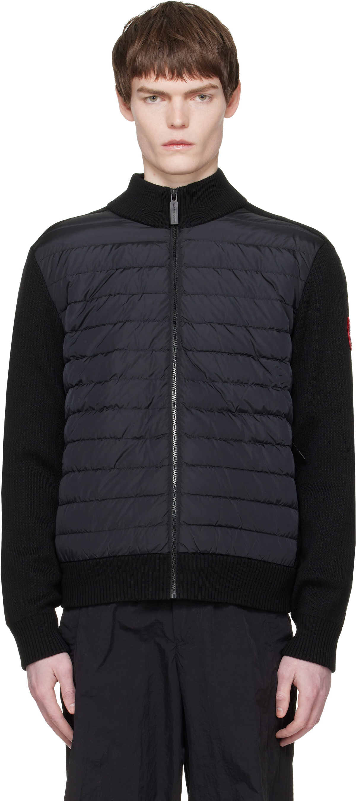 Canada Goose Black HyBridge Knit Down Jacket