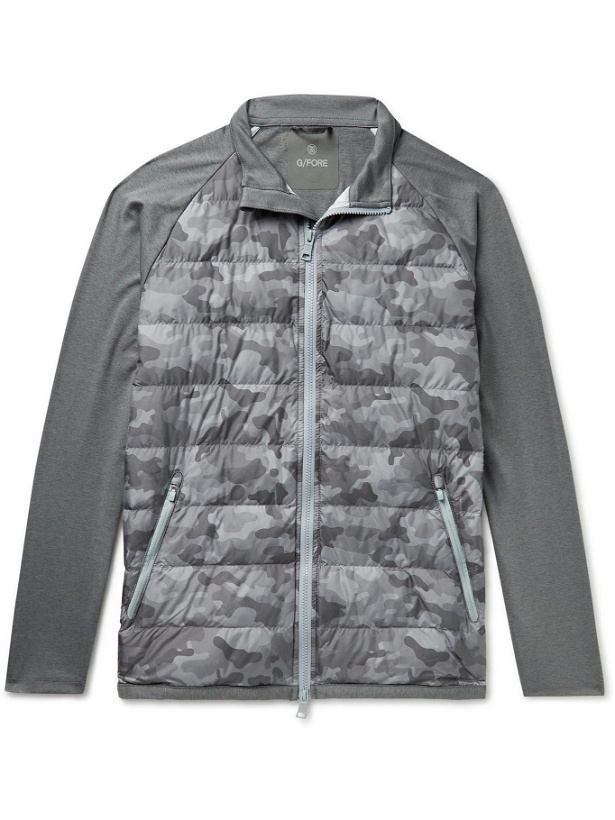 Photo: G/FORE - The Shelby Quilted Padded Shell and Stretch-Jersey Golf Jacket - Gray