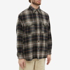 Isabel Marant Men's Ebbazh Check Wool Overshirt in Dark Khaki