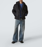Loewe Hooded leather-trimmed jacket