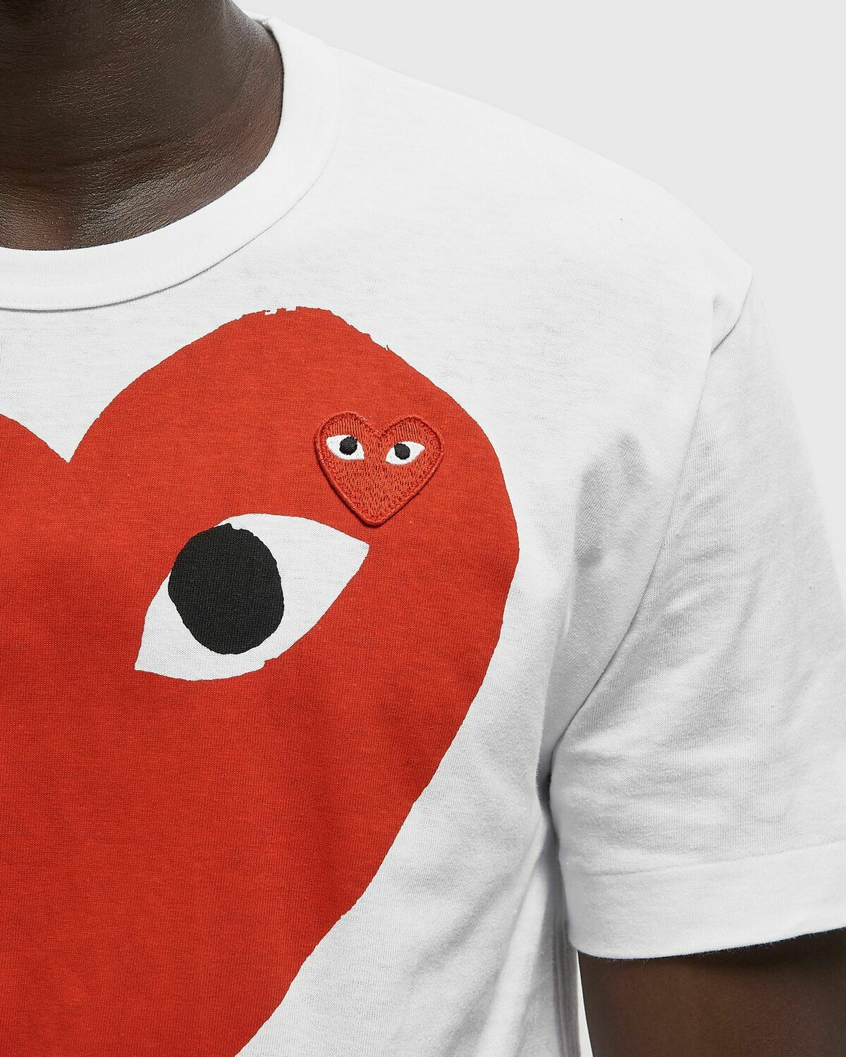 Comme des Garçons Play TEE RED EMBLEM KNIT red/white Mens Shortsleefe