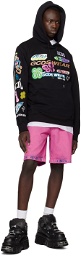 GCDS Pink Bleached Denim Shorts