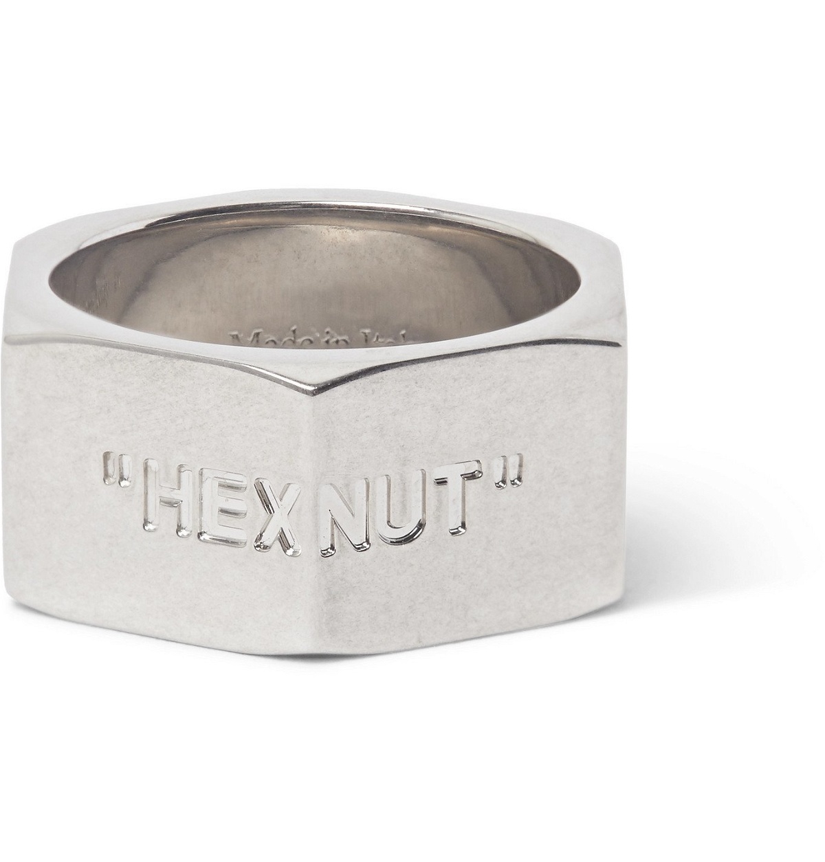 Off-White - Hex Nut Large Silver-Tone Ring - Silver Off-White