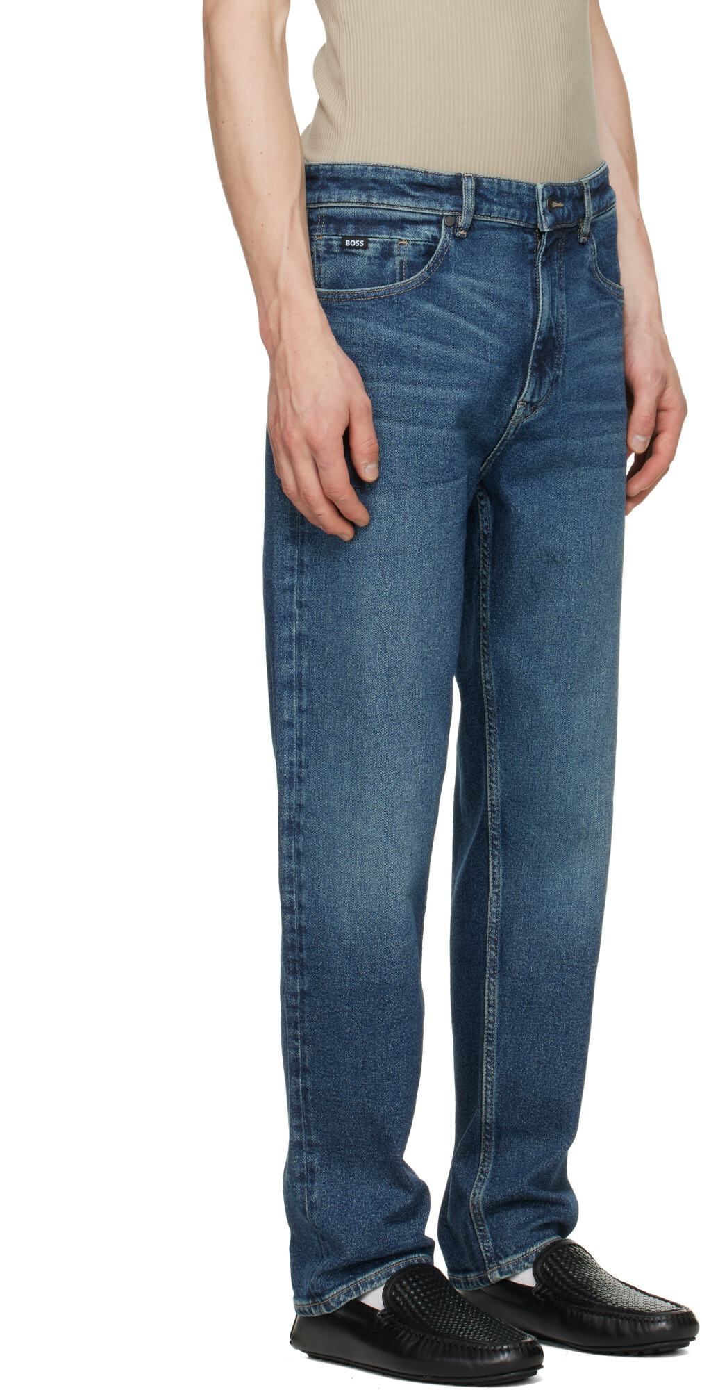 BOSS Blue Faded Stretch Jeans