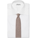 Thom Sweeney - 8cm Mélange Wool and Silk-Blend Tie - Light brown