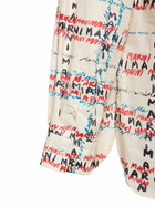 MARNI All Over Logo Print Cotton Poplin Shirt