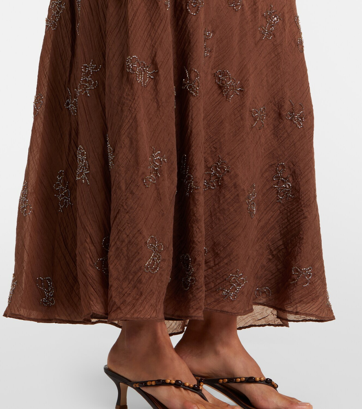 Staud Cassie beaded organza maxi dress