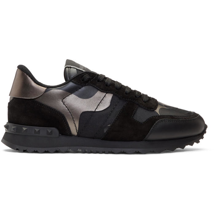 Photo: Valentino Black Valentino Garavani Camo Rockrunner Sneakers