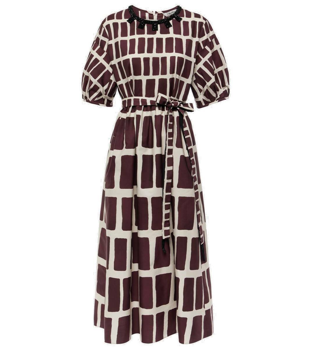 S MAX MARA ワンピース Clea cotton-blend poplin midi 1017164 Clea cotton-blend poplin midi dress in black - S Max Mara