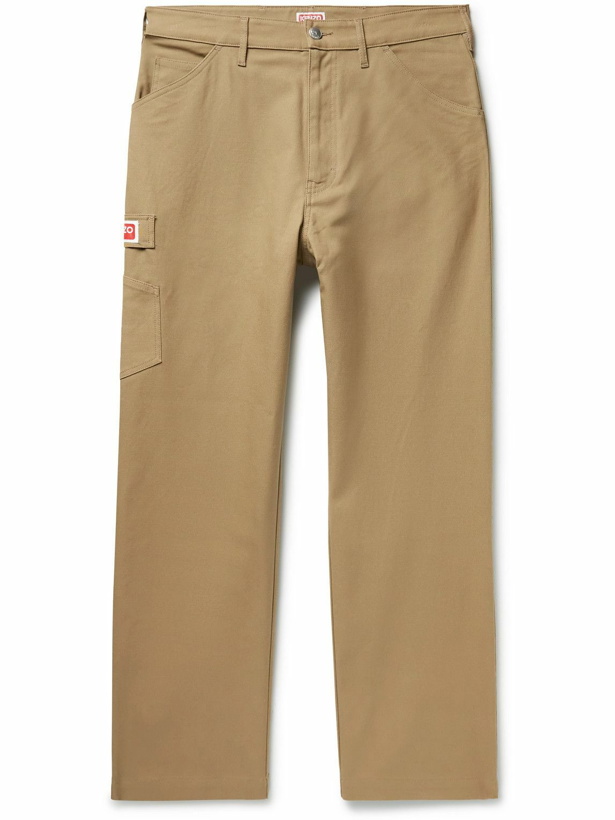 Photo: KENZO - Carpenter Straight-Leg Cotton-Blend Canvas Trousers - Brown