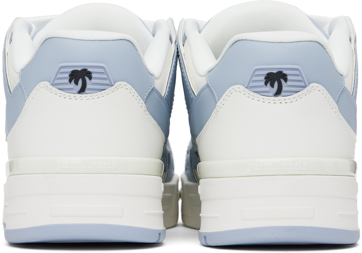 Palm Angels White & Blue Venice Leather Sneakers Palm Angels