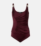 Versace Medusa ruched jersey bodysuit