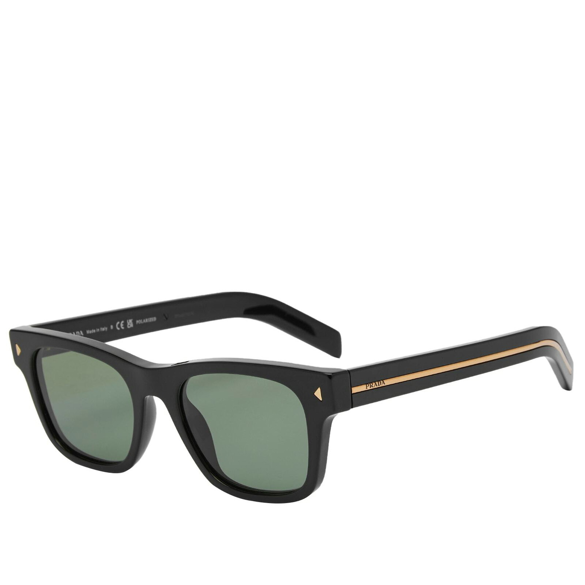 Prada Eyewear Men's A17S Sunglasses in Black/Green 