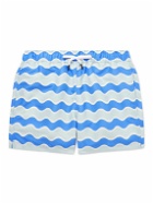Onia - Charles Straight-Leg Mid-Length Striped Swim Shorts - Blue
