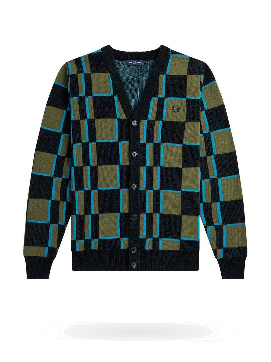 Fred Perry Cardigan Green Mens Fred Perry