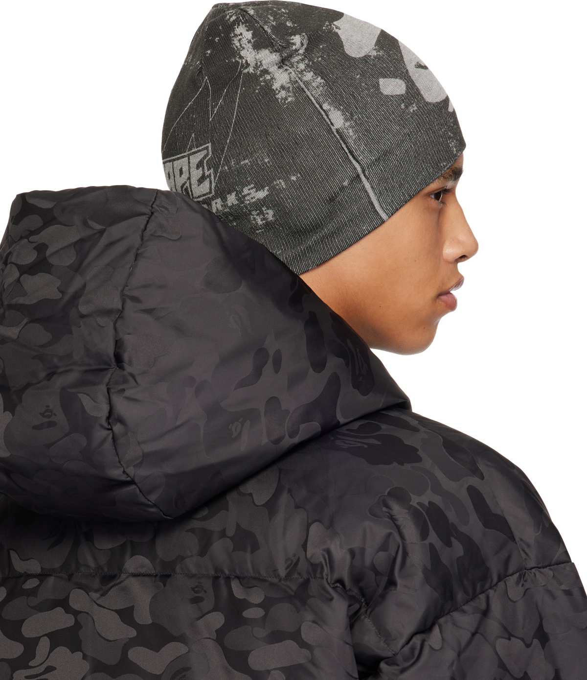 BAPE Gray Ape Head Knit Beanie A Bathing Ape