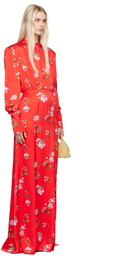 Magda Butrym Red Floral Maxi Dress